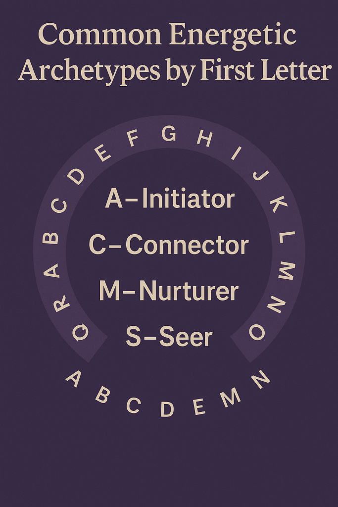 Common Energetic Archetypes by First Letter