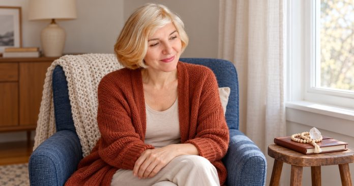 The Mystic's Path: Soulful Awareness and Everyday Practice Woman sitting quietly in a simple home reflection space